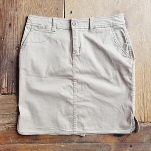 Woolrich Khaki Skirt Stretch Casual Everyday Career Knee Length 4 Preppy School‎